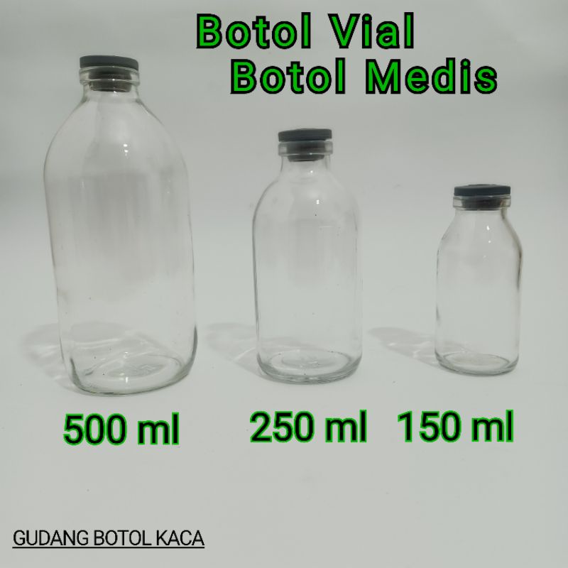 Botol vial botol medis medical bottle botol infus kaca 500ml 250ml 150ml