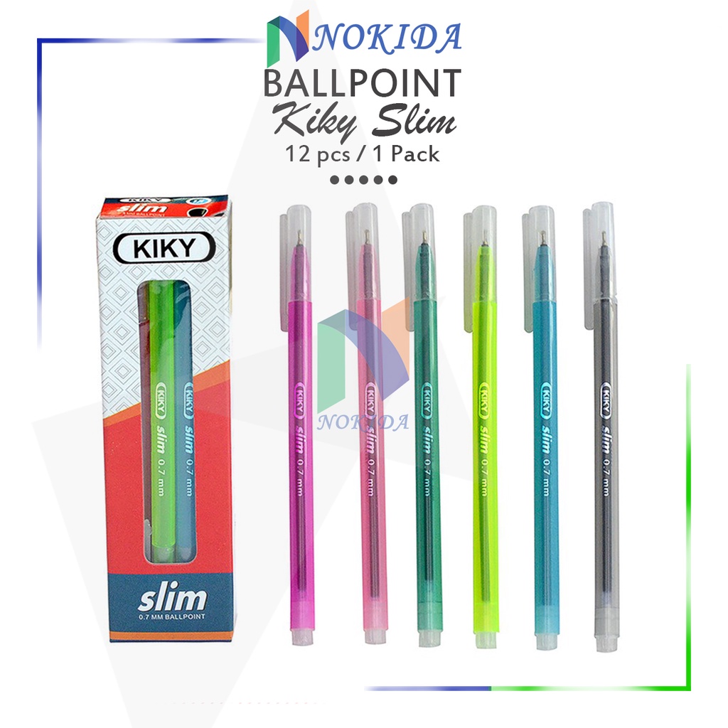 

Nokida Ballpoint Kiky Slim 1 Pack [0.7mm] / Pulpen Kiki 12 Pcs / Pena 1 Lusin / Polpen Murah 1 Pak