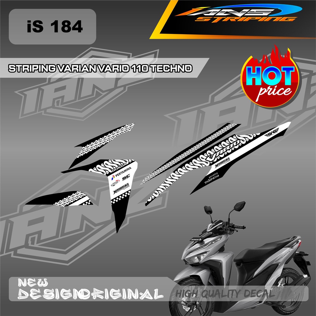 DECAL LIST VARIO STRIPING  TECHNO 110 KONSEP  SUDAH MENGGUNAKAN LAMINASI / STIKER KERETA VARIO TECHNO OLD IS184