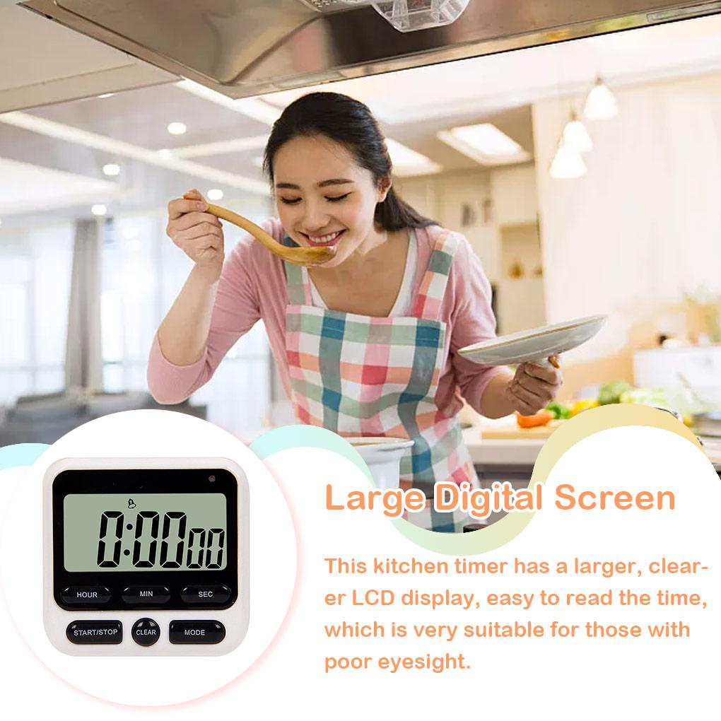 Timer Dapur Digital Nyaring Magnet Display Besar Timer Alat Jam Masak Makan Rumah Perlengkapan Belajar Masak Olahraga