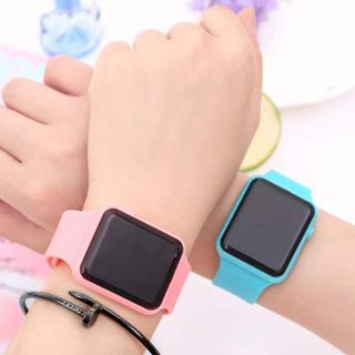 Jam Tangan Led Watch Digital Square Couple Wanita Pria Untuk Bundling Product Anak Perempuan &amp; Laki Type JF058 digunakan Souvenir Gift Kado Bonus Ulang Tahun Khitan Import Gaya Korea keren Kekinian Terlaris Viral Promo Murah Harga Grosir Cod Surabaya