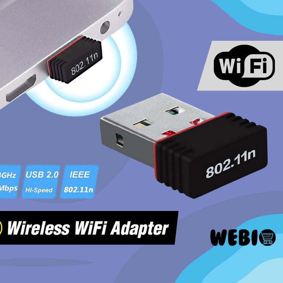 ✧ USB WiFi Adapter Dongle Wireless Mini Receiver PC Laptop Komputer Donggle WiFi Eksternal 802.11n 1