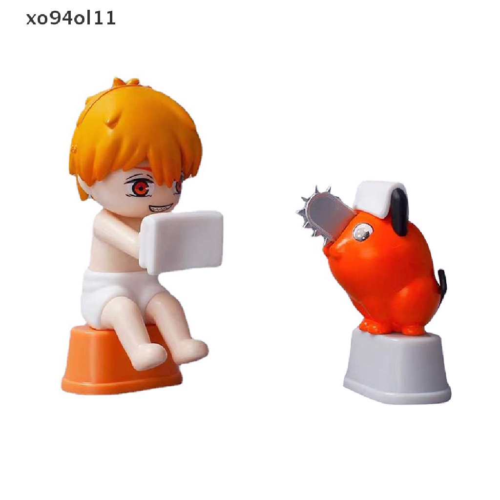 Xo 4Pcs/Set Anime Chain Man Denji Figure Kamar Mandi Gosok Belakang Q Boneka Model Mainan OL