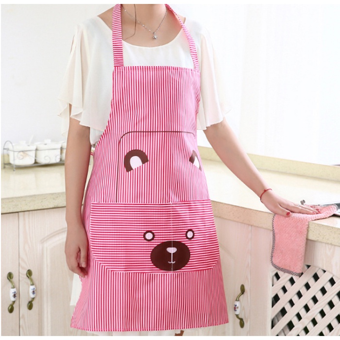 Ⓜ️𝟎𝟒𝟓 𝐒𝐮𝐫𝐚𝐛𝐚𝐲𝐚Ⓜ️Celemek Dapur Apron Masak Anti Air Celemek Motif Karakter Kartun Beruang Waterproof