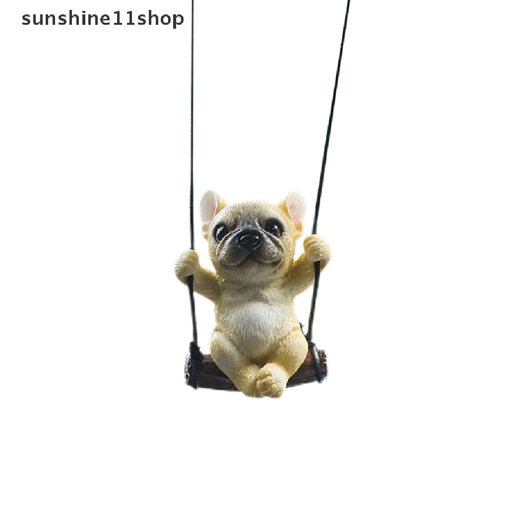 Sho Resin Anjing Lucu Anime Mobil Accessorie Swing Bulldog Liontin Spion Otomatis N