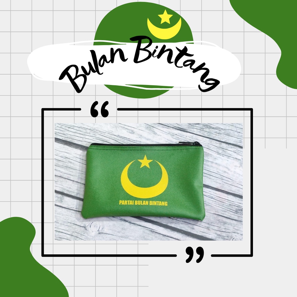 Dompet Pouch Desain Partai Bulan Bintang/Souvenir PARTAI/Dompet Kulit Sintetis Partai Bulan Bintang