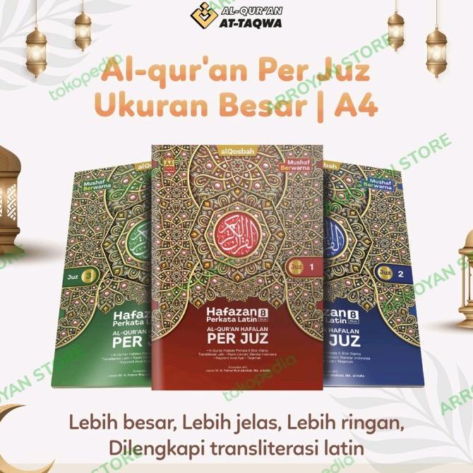 Al Quran Hafalan Hafazan Per Juz A4 Besar Terjemah Warna Perkata Latin