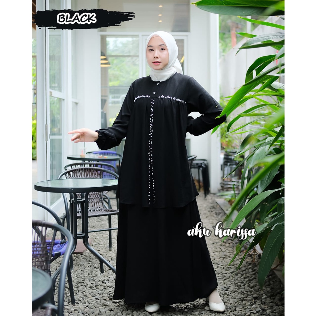 DRESS FEBRINA AKU KARISSA GAMIS CRINGKLE BERPAYET CANTIK LOOK SETELAN STYLE WANITA HANGOUT WORKWEAR OOTD FASHION