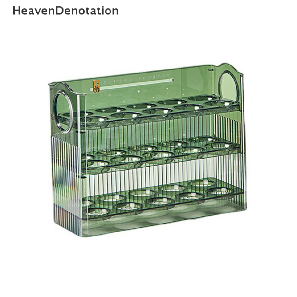 [HeavenDenotation] Kotak Penyimpanan Telur Kulkas Organizer Wadah Makanan Egg Fresh-keeping Case Holder Tray Dispenser Kotak Penyimpanan Dapur New HDV