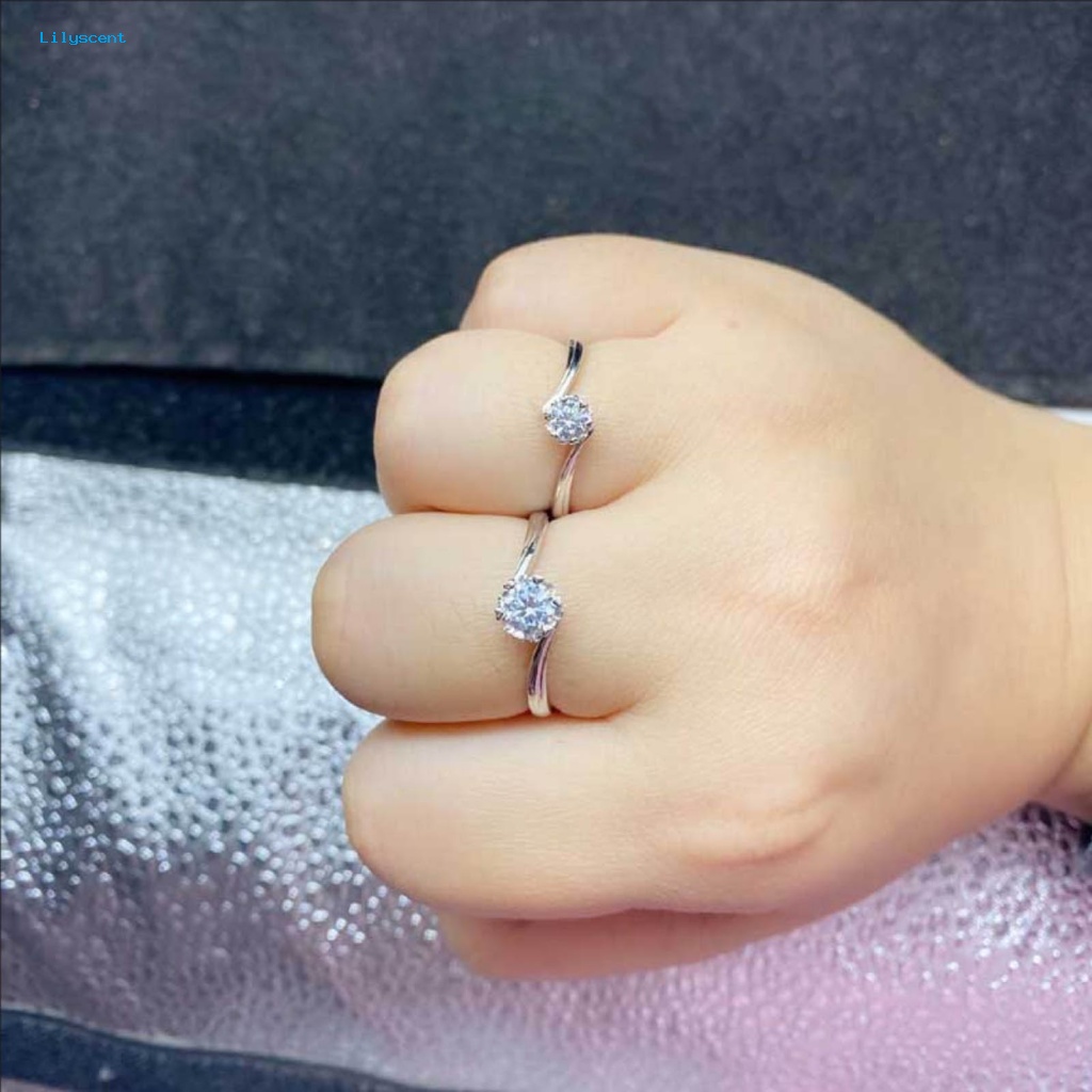 Lilyscent Tahan Aus Jari Band Perhiasan Aksesori Elegan Electroplated Engagement Ring Shiny