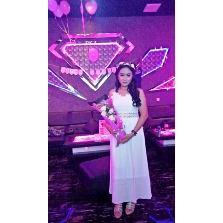 DRESS PUTIH/ LONG DRESS/ KOREAN DRESS/GAUN PESTA/DRESS KONDANGAN