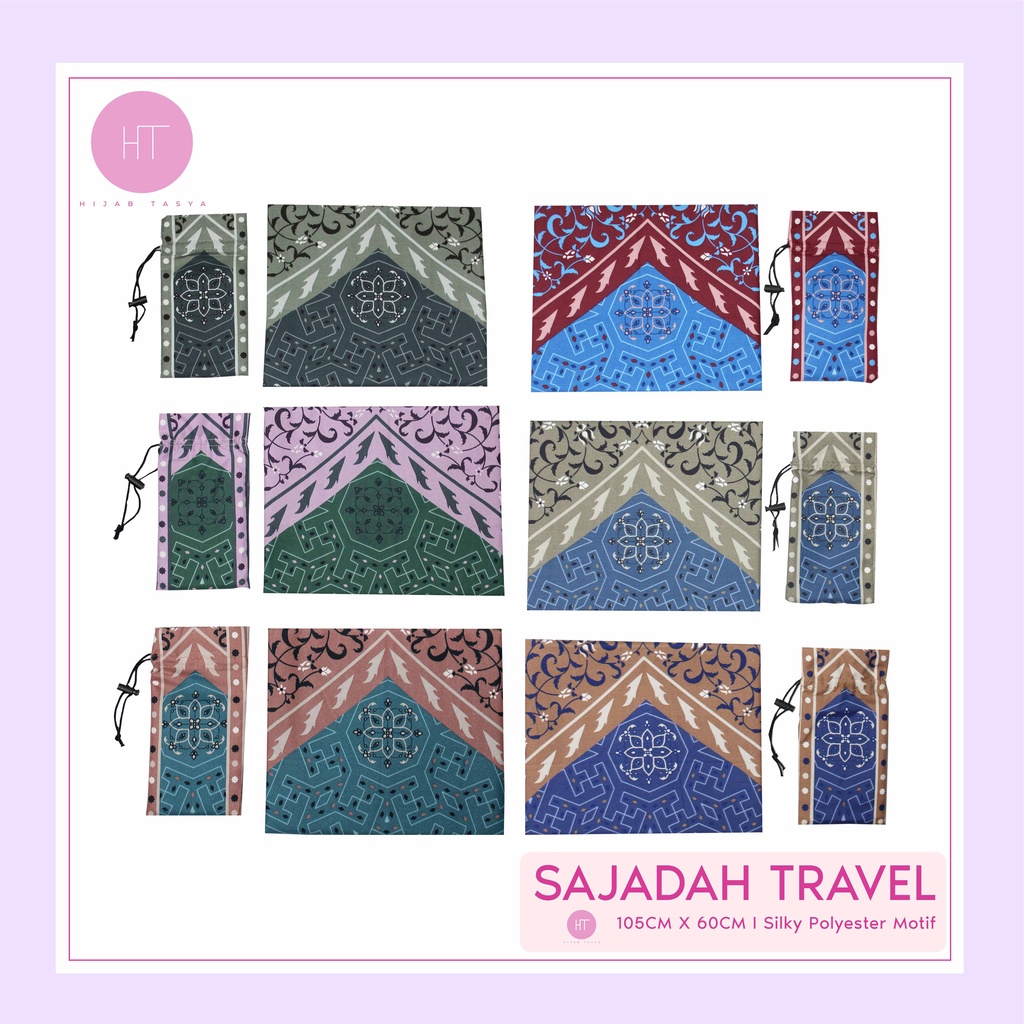 Sajadah Travel / Sajadah Traveling / Sajadah Motif Jumbo Free Pouch