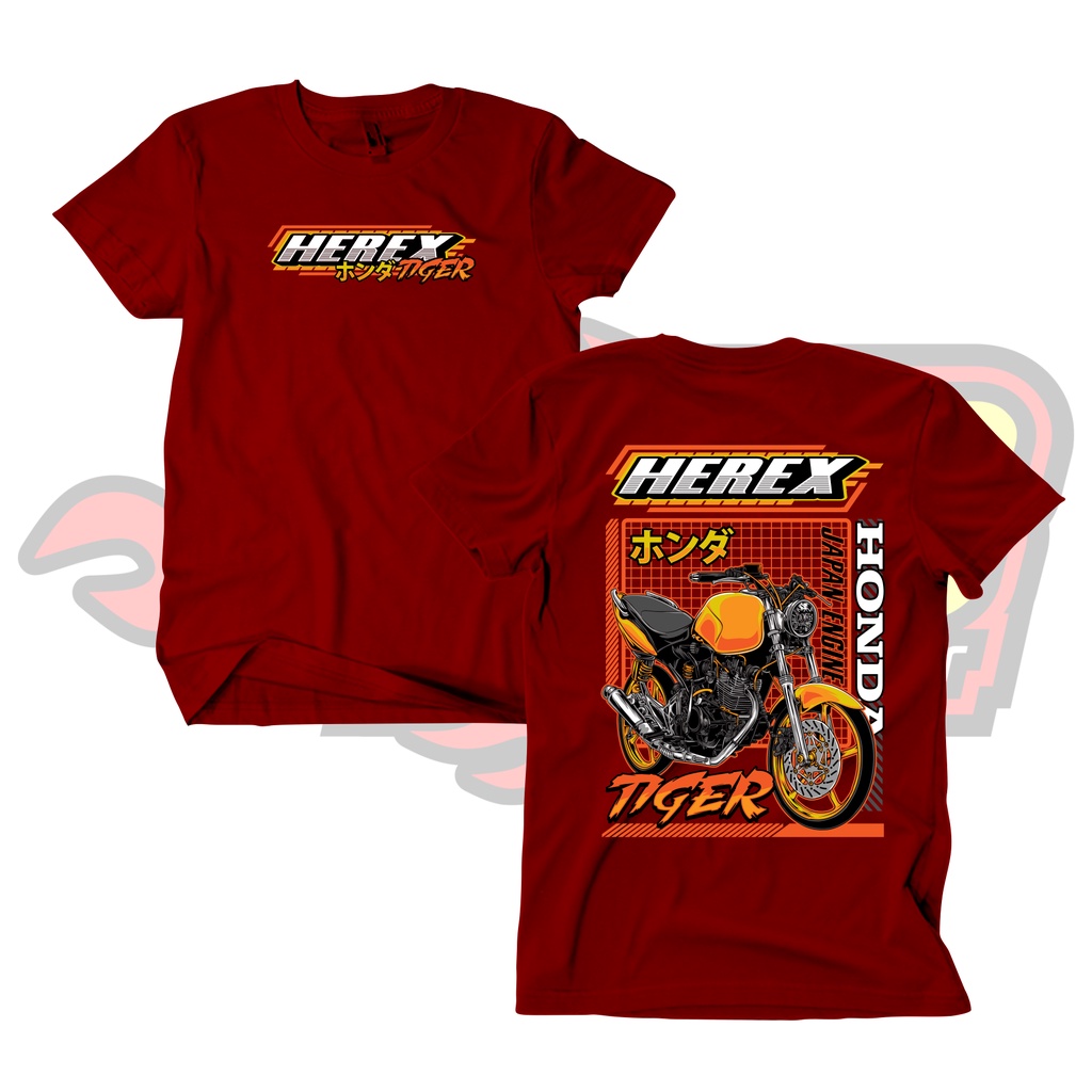 Baju Kaos Tiger Herex Honda Katun Combed