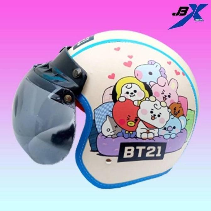 Helm Anak Bogo Karakter Bts Bt21- Cream