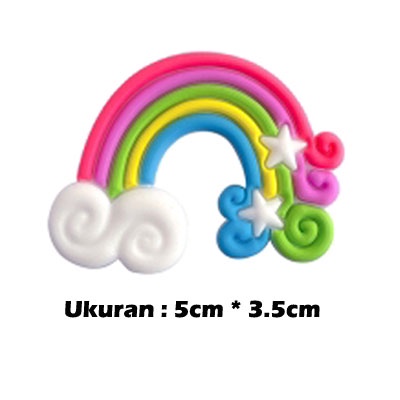 Cake topper hiasan kue clay pelangi rainbow awan Kecil 3D Bahan Clay Resin Warna Warni