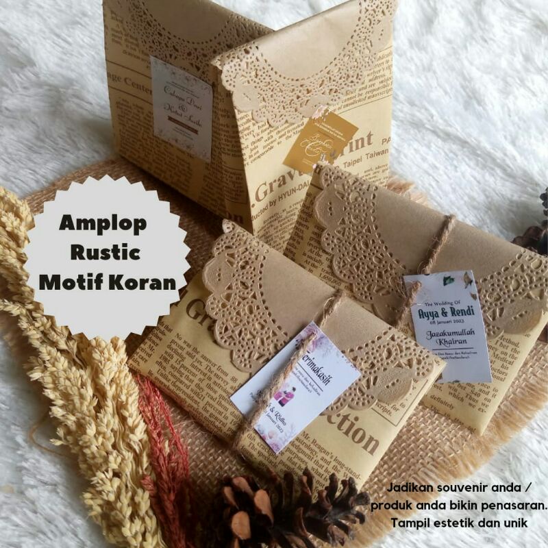 

Kemasan rustic tag kartu ucapan