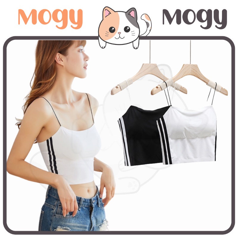 MOGYMOGY BRA549 Tanktop Bra Seamless Push-Up Pakain Dalam Atasan Wanita Tank Top Bralette Crop Top Garis Samping