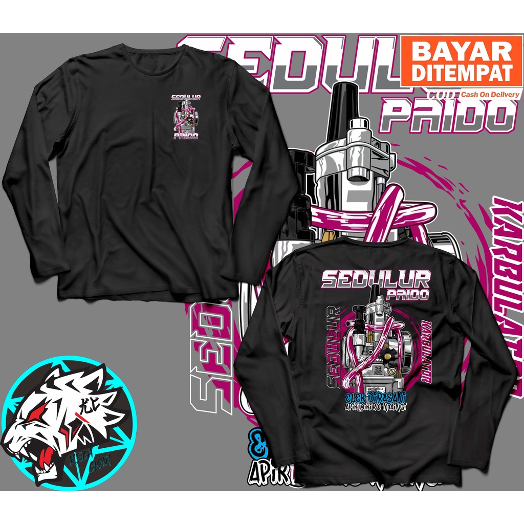 KAOS LENGAN PANJANG RACING SEDULUR PAIDO KODE KARBURATOR PWK BIG SIZE JUMBO KAOS HEREX COWOK CEWEK /