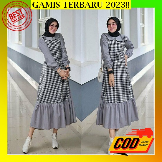 Baju Gamis Wanita Remaja Terbaru 2022 2023 Model Kekinian Maxy Laudia Bhan Brukat Modern Pesta Konda