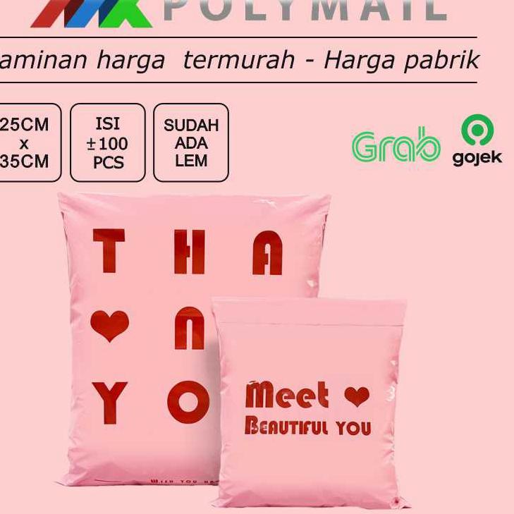 

Update Terkini POLYMAILER ±100PCS 25x35CM PINK DENGAN PRINTING PREMIUM GLOSSY PLASTIK POLYMAILER PINK