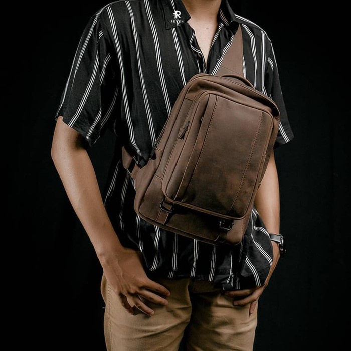 Waistbag Pria Kulit Asli Tas Selempang Reven Ammar Bag, Terbaru Branded dan Kekinian - REVEN LEATHER