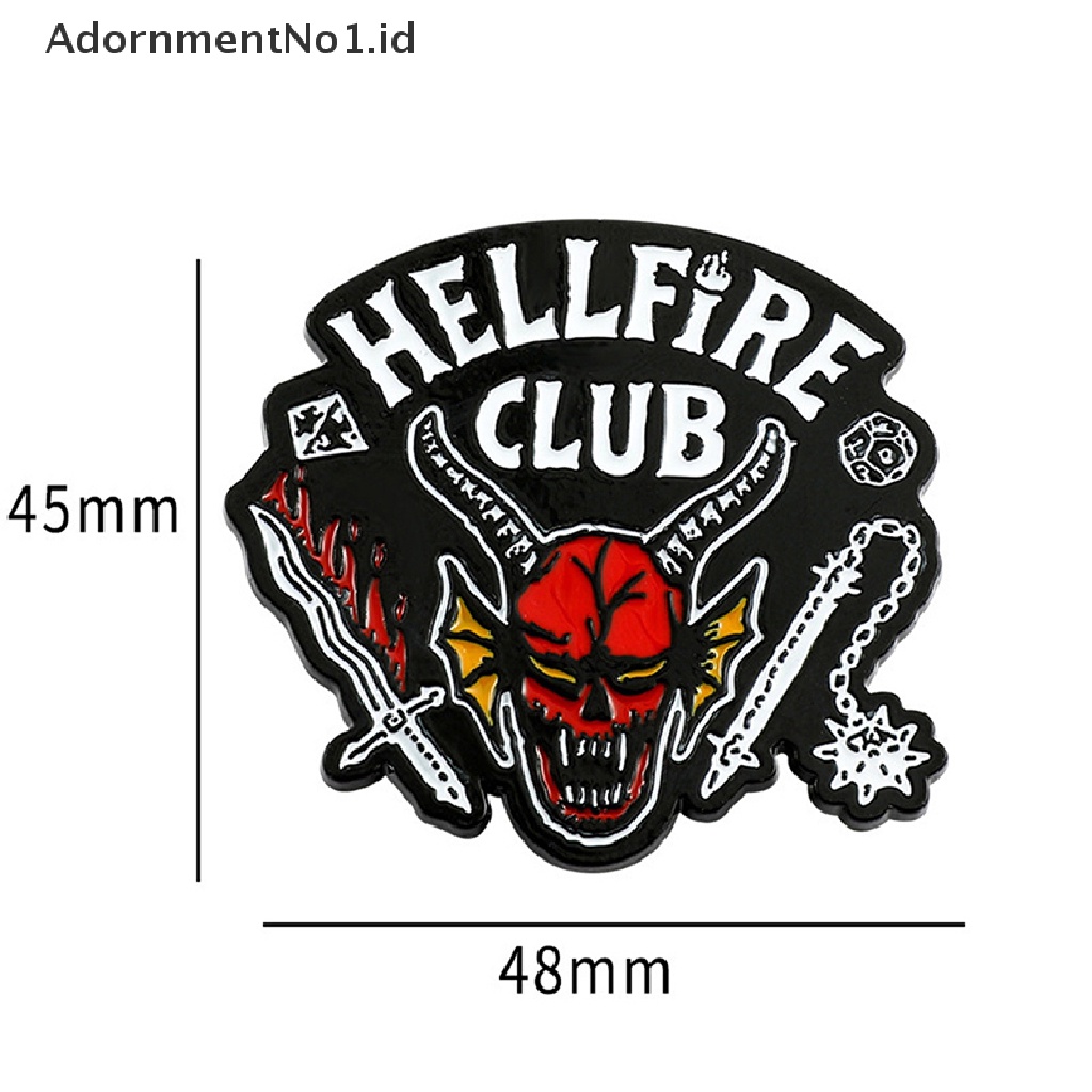 [AdornmentNo1] Hellfire Club Stranger Things Pin Lencana Bros Acara Kerah Pin Kostum Aksesoris Hadiah [ID]