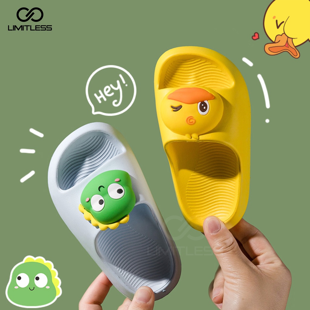 Sendal Slip On Anak Unisex Kekinian Jibbitz Empuk Anti Licin Sandal Selop Anak - Anak Karakter Perempuan / Laki - Laki
