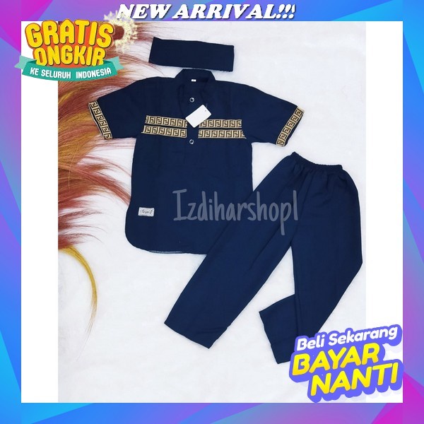 Setelan Celana Baju Koko Muslim Little Hero Anak Kecil Laki-Laki Usia Balita Umur 1 2 3 4 5 6 7 8 9 