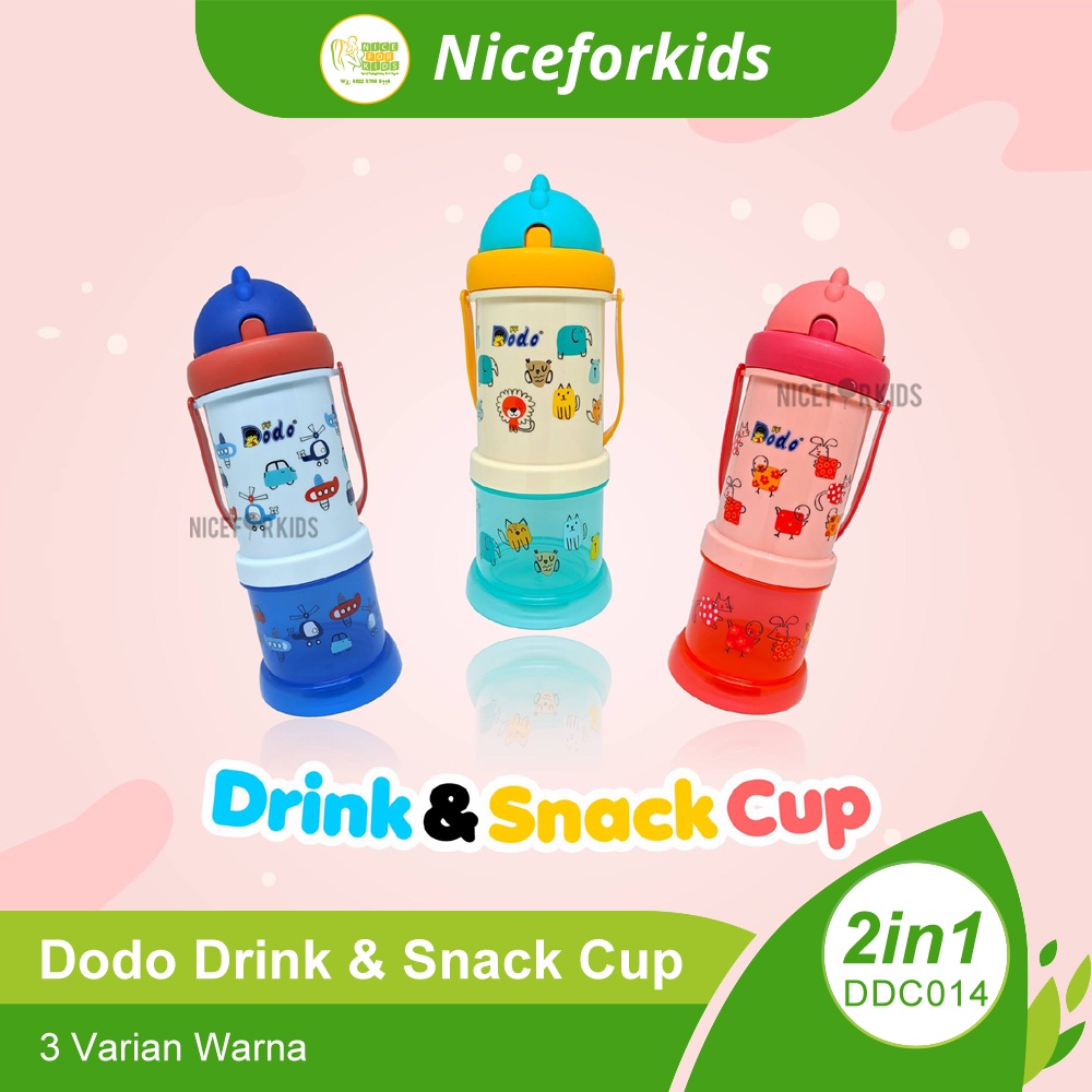 Dodo Drink and Snack Cup 2 in 1 / Botol Minum dan Wadah Cemilan