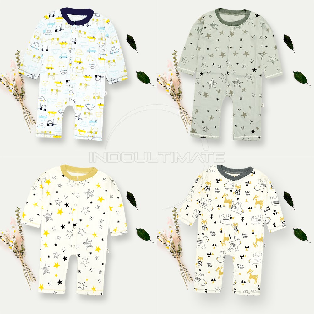 Jumper Bayi BABY LEON Jumpsuit Bayi Cotton SERI-SK01 SERI-SK02 GY-051 Sleepsuit Bayi Baju Anak Bayi Balita Cewek Cowok Baru Lahir Pakaian Anak Bayi Balita Laki-Laki Perempuan Baju Tidur Bayi Kaos Bayi