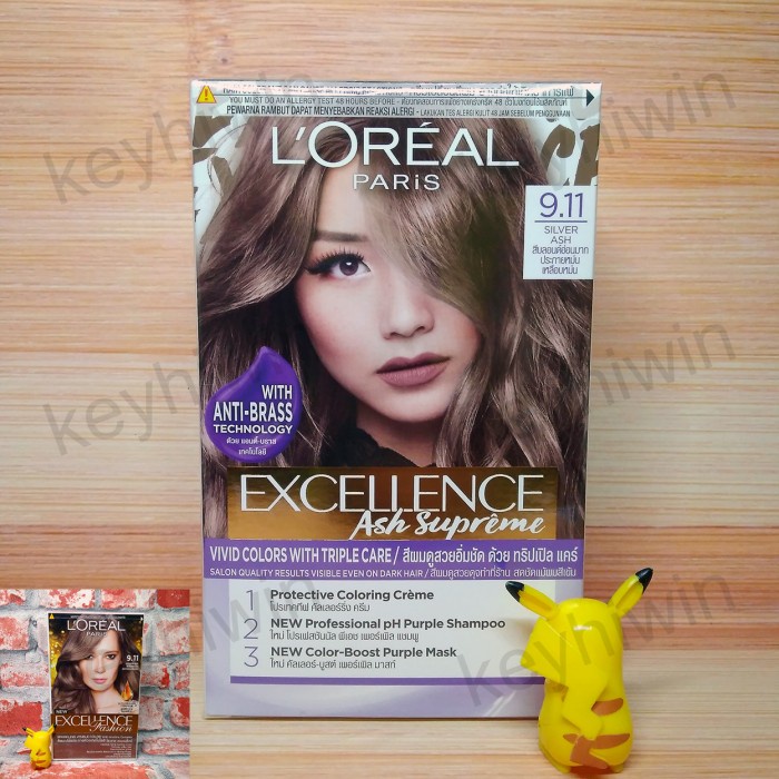 Terlaris Loreal Paris Excellence Fashion Hair Color Cat Rambut 9.11 Silver Ash