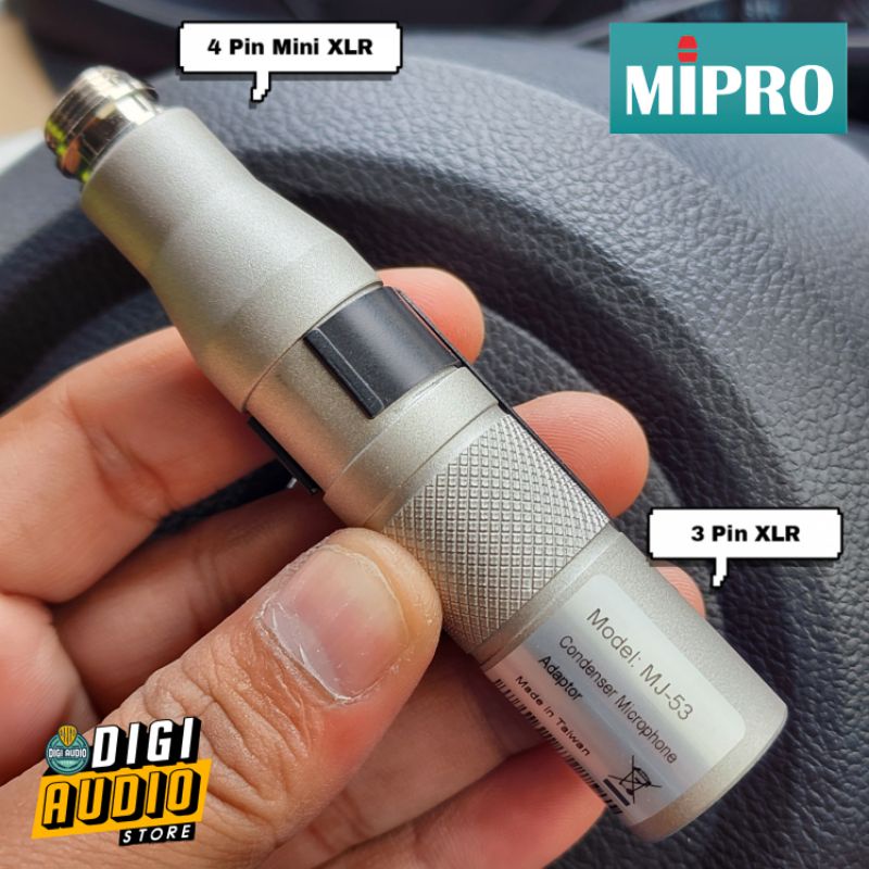 MIPRO MJ-53 Condenser Microphone Adapter Converter Jack Canon XLR to mini 4 Pin XLR