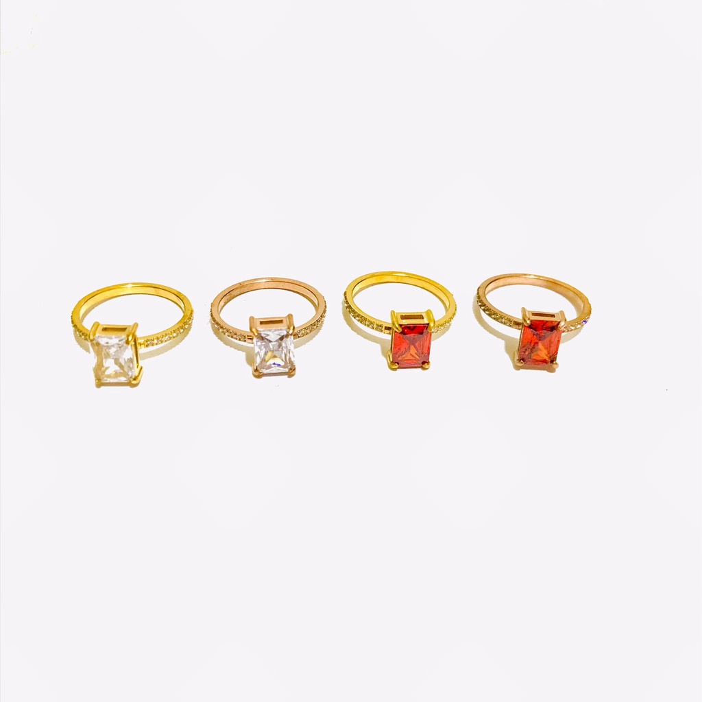 Cincin Titanium Wanita Lapis Emas Anti Karat CT-26-25-AMK
