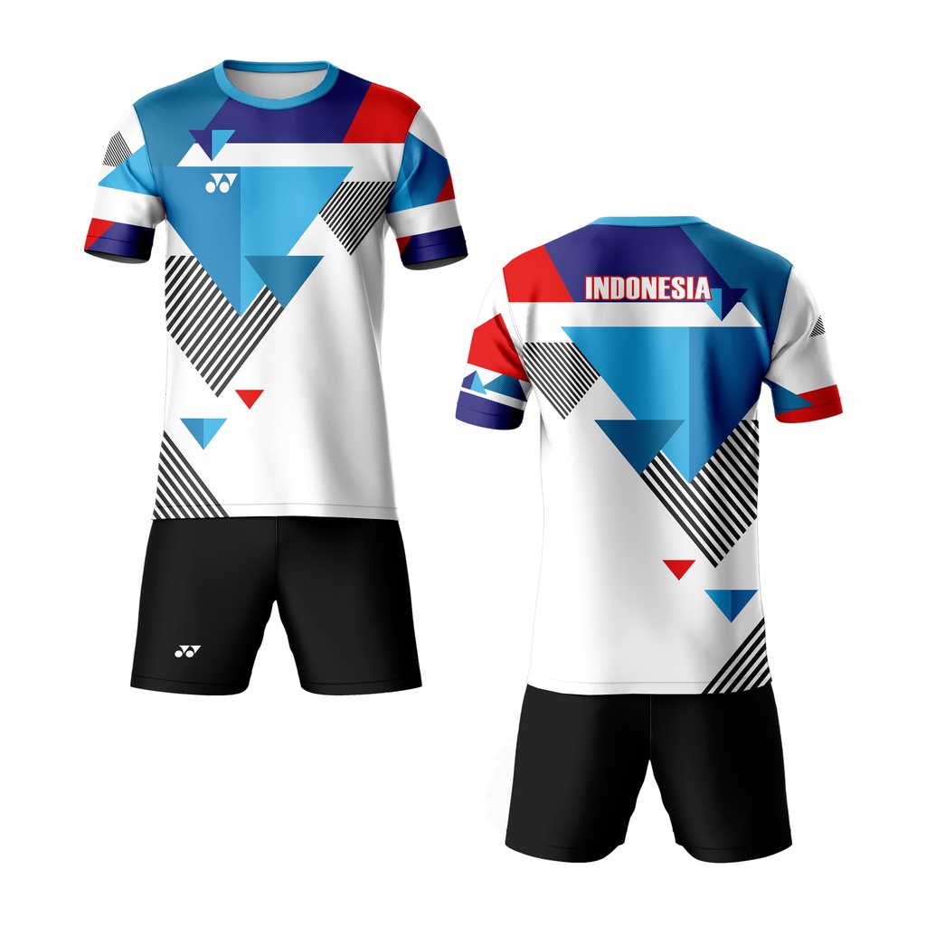Kaos Olahraga Pria Jersey Badminton Abstrak 01 Full Printing Custom