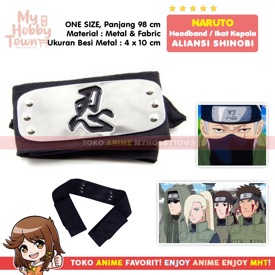 Ikat Kepala Headband Naruto : Shinobi Ninja Aliansi Cosplay Konoha