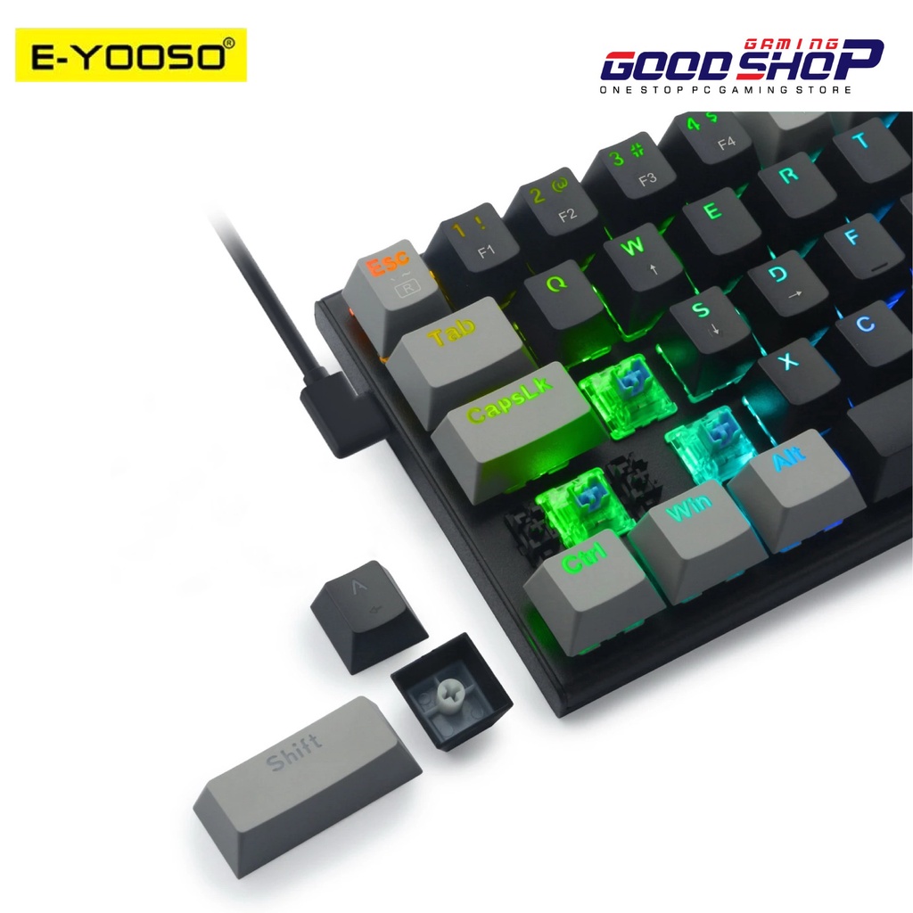 E-YOOSO HOTSWAP MECHANICAL GAMING KEYBOARD 68% BLACK - Z-686