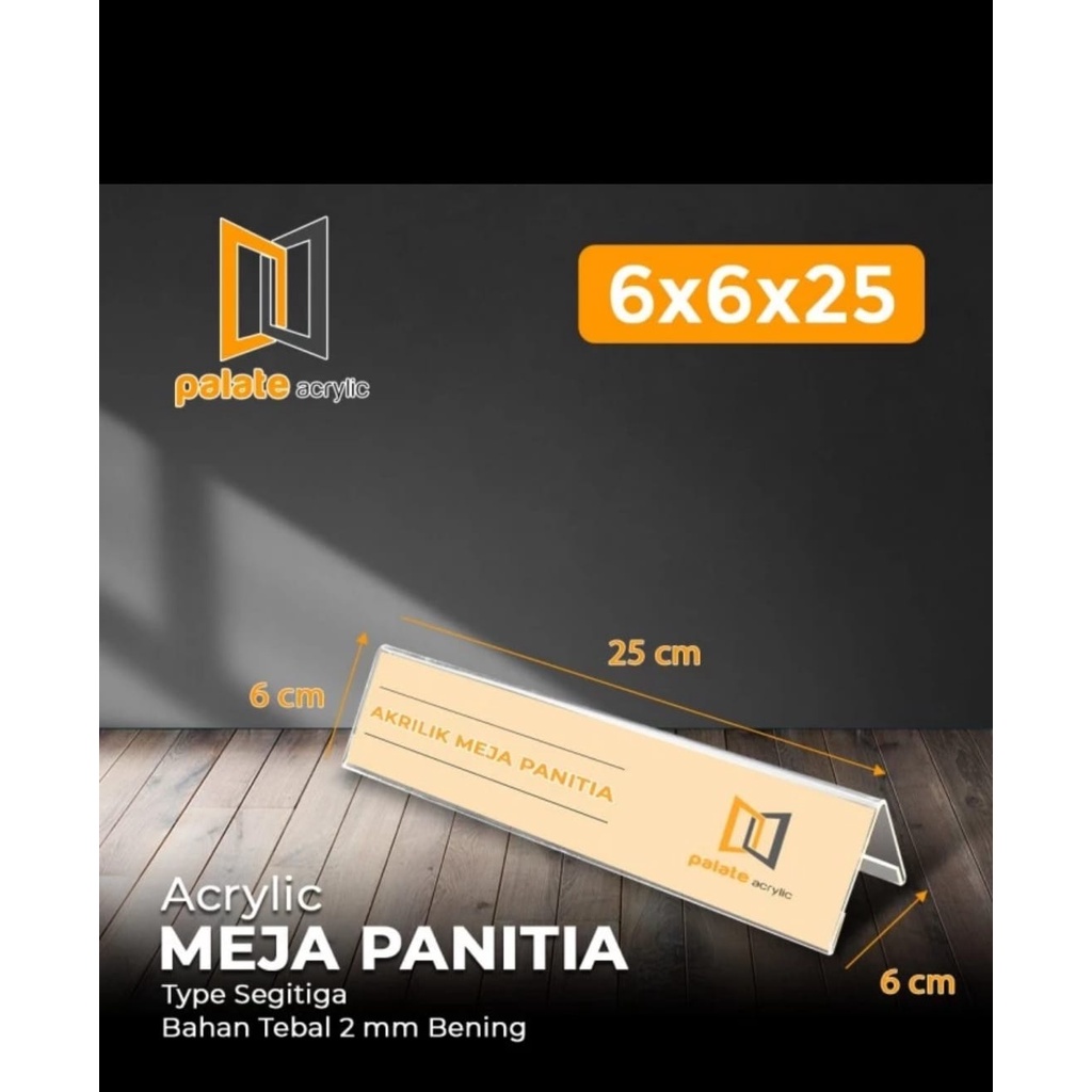 

Akrilik Papan Nama Meja Panitia uk 6x6x25 cm Acrylic Desk Board Name