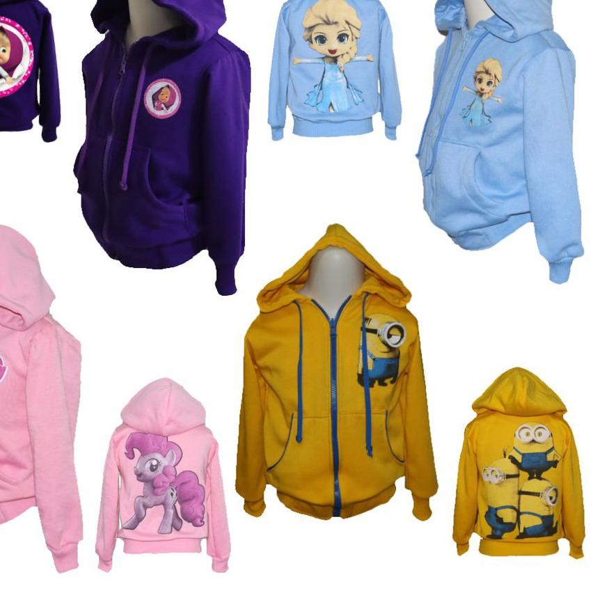 ♦ JAKET ANAK PEREMPUAN / JAKET FROZEN / JAKET KUDA PONI /JAKET MARSHA / JAKET MINION ✬