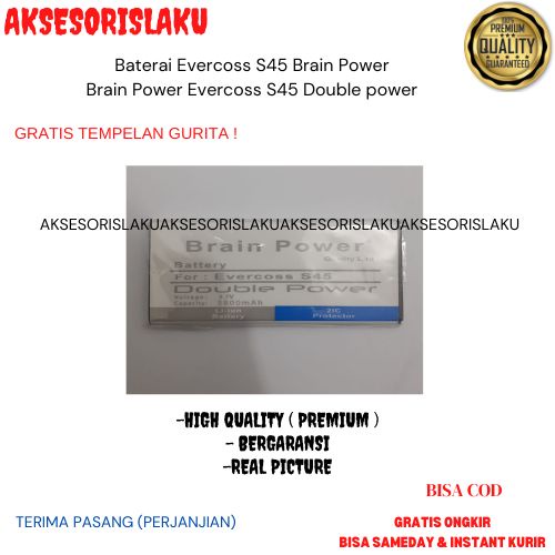 Baterai Evercoss S45 Brain power Double power