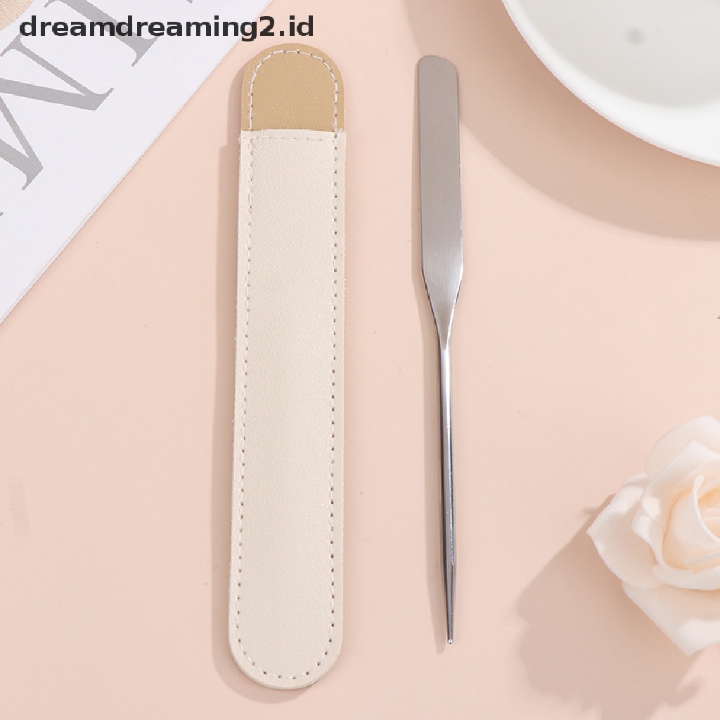(dream) Spatula Toner Makeup Dual Head Bahan Stainless Steel Dengan Tongkat Pencampur Tas PU.