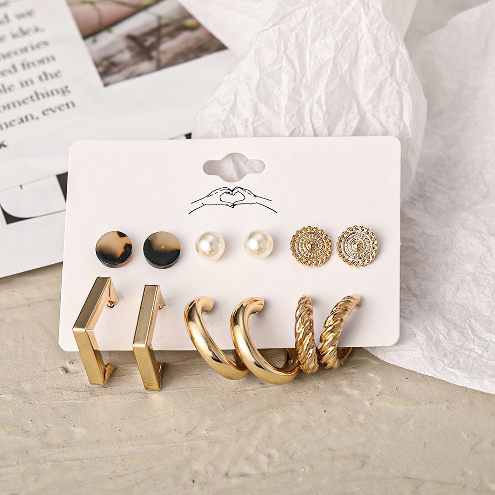 5 Pasang / Set Anting Tusuk / Stud / Kait / Stud Motif | Anting Bentuk Kupu-Kupu Bahan Akrilik | Anting Bentuk Ular | Anting Mutiara | Aksesoris Wanita | Sendok Garpu Bahan Stainless Steel