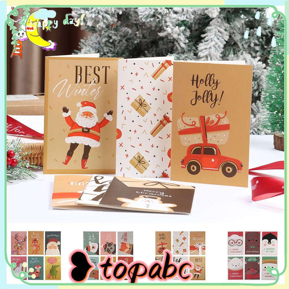 Top 6Pcs Kartu Merry Chritmas Mini New Year With Amplop Postcard