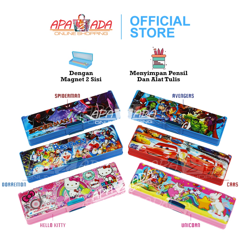 

Apazada Tempat Pensil Magnet 2 Sisi / Tepak Kotak Pensil Anak Karakter / Pencil Case Fancy CC-7807