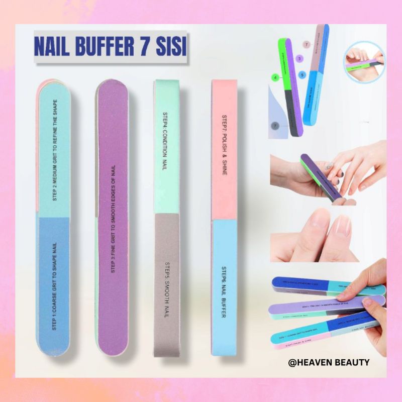 Nail Buffer 7 Sisi Kikir Pengilap Pengasah Kuku Manicure