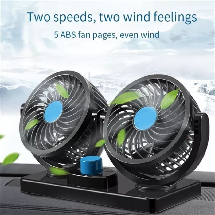 FMFIT NAMALA PREMIUM IMPORT / DOUBLE FAN CAR 12V UNTUK MOBIL