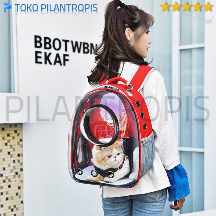 TAS RANSEL KUCING ANJING ASTRONOT TRANSPARAN PET CARRIER KUCING ANJING BACKPACK TRAVEL BAG PET CARGO KUCING ANJING