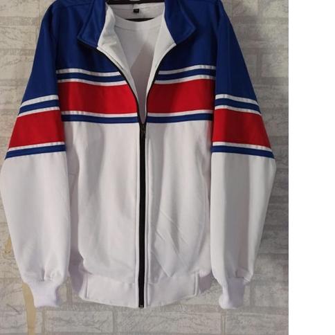 ✭ jaket traktop biru/ putih Lis merah ♚