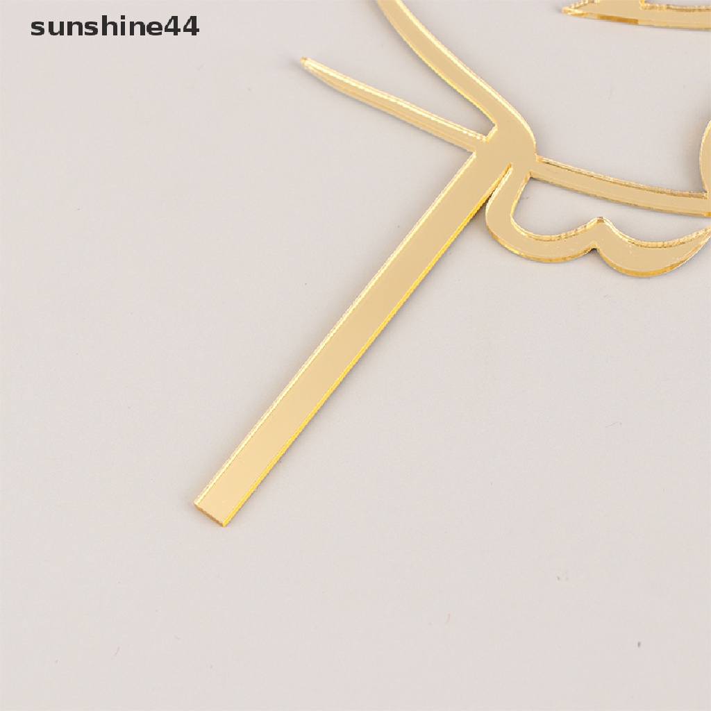 Sunshine Dove Cross Topper Hiasan Insert Kue Akrilik Minimalis Perjamuan Pertama ID