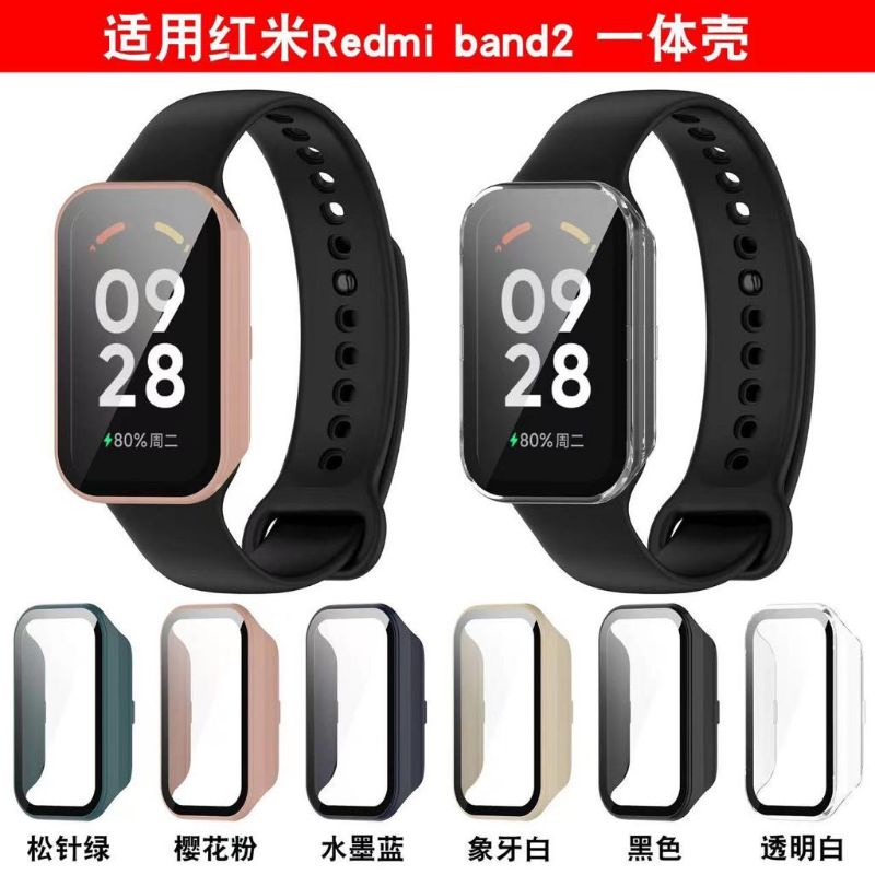 Case Pelindung Layar Tempered Glass/Bumper Redmi Smart Band 2/Xiaomi Smart Band 8 Active