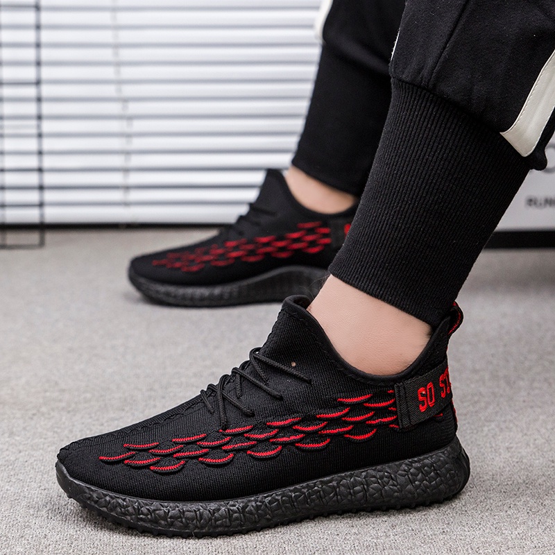 SALE 114744 Sepatu Pria Sneakers Import Termurah Sport Korean Style Trendy Men's Casual Woven Shoes Bertali Nyaman Dipakai